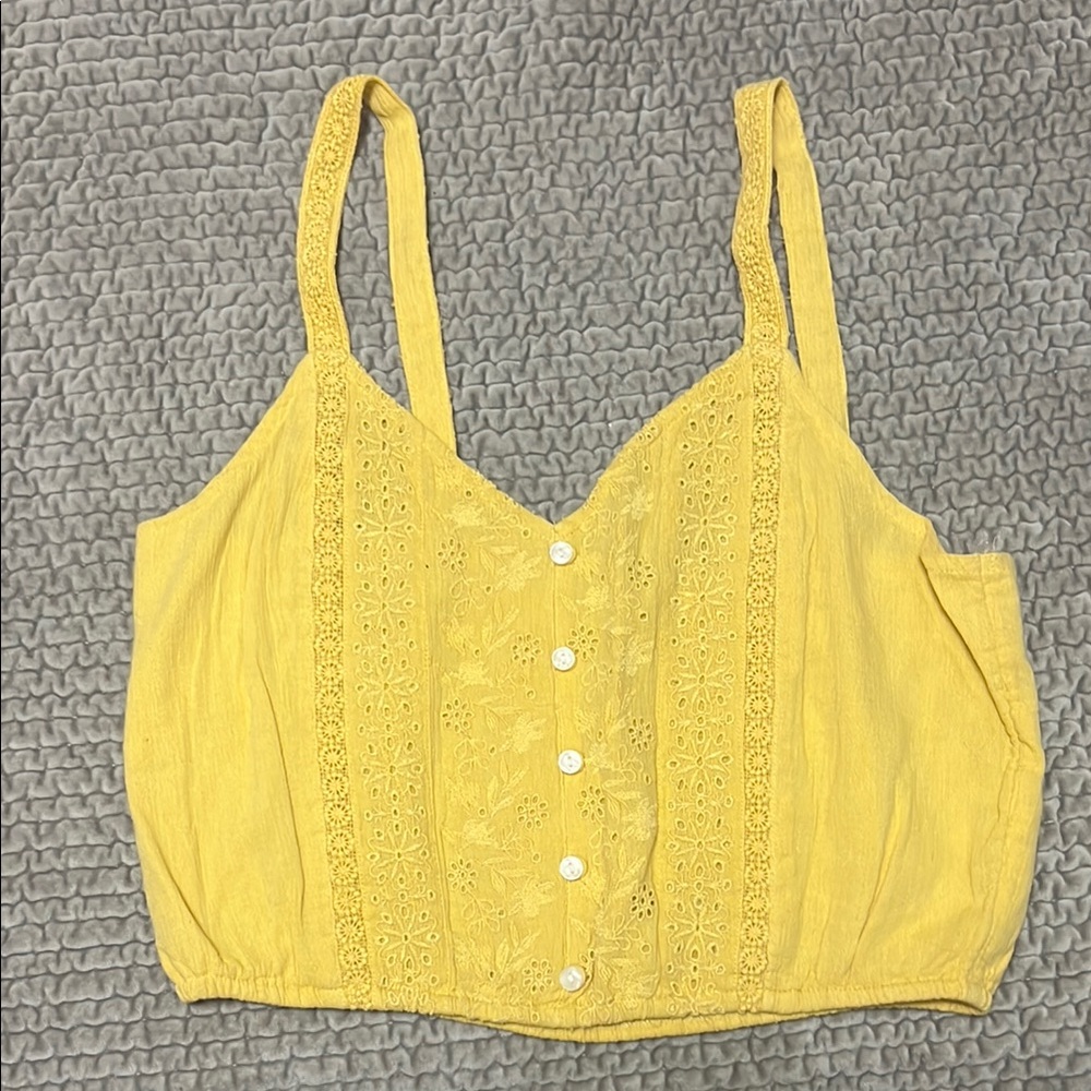 American Eagle Outfitters Yellow Sleeveless Bustier Camisole